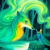 Green Fox Soul Diamond Painting