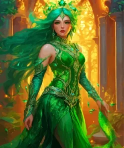 Green Haired Fairy Diamond Painting