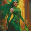 Green Haired Fairy Diamond Painting