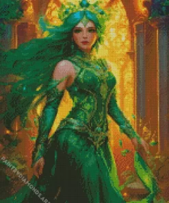 Green Haired Fairy Diamond Painting