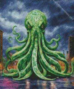 Green Kraken Diamond Painting