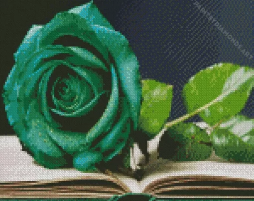 Green Rose Diamond Painting