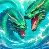 Green Sea Dragons Diamond Painting