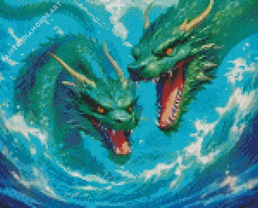 Green Sea Dragons Diamond Painting