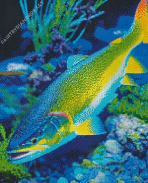 Green Yellow Fish Diamond Painting