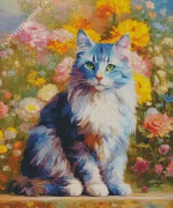 Grey Calico Cat Diamond Painting