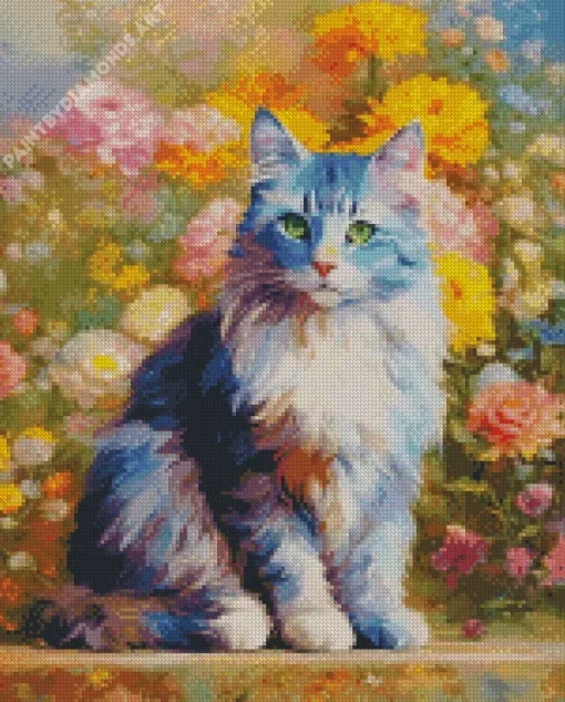 Grey Calico Cat Diamond Painting