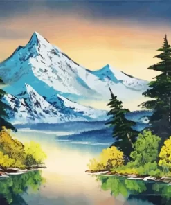 Grey Mountain Bob Ross Diamond Painting