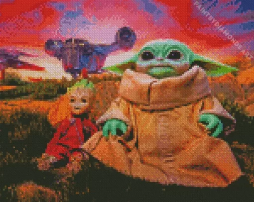 Groot And Yoda Diamond Painting