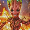 Groot Fire Diamond Painting