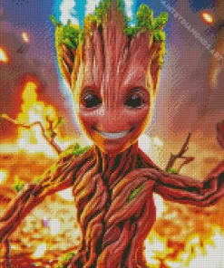 Groot Fire Diamond Painting