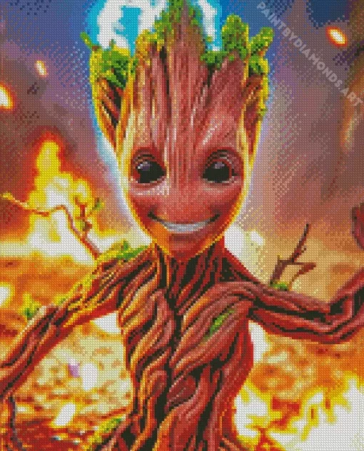 Groot Fire Diamond Painting