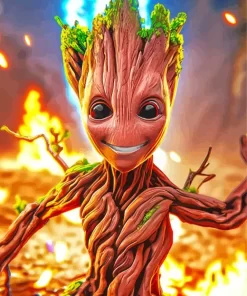 Groot Fire Diamond Painting