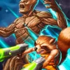 Groot Rocket Racoon Fightning Diamond Painting