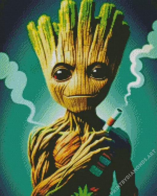 Groot Smoking Diamond Painting