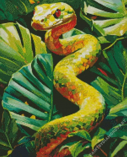 Light Green Snake Diamond Painting