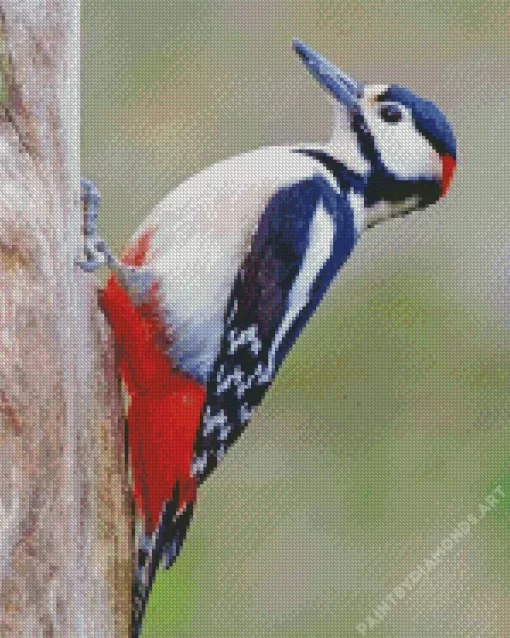 Lonely Great Spotted Woodpecker Diamond Painting