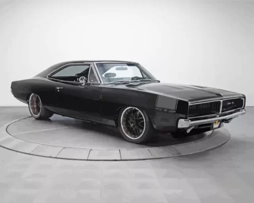 Matte Black 69 Charger Diamond Painting