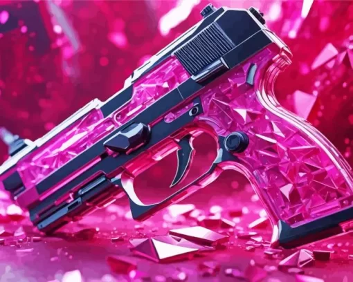 Pink Gun Diamond Painting