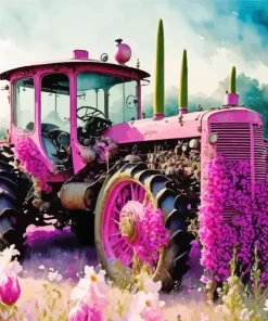 Pink Tractor Diamond Painting