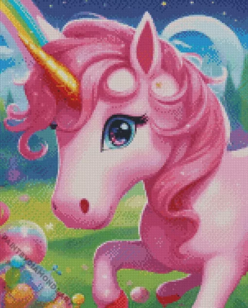 Pink Unicorn Diamond Painting