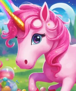 Pink Unicorn Diamond Painting