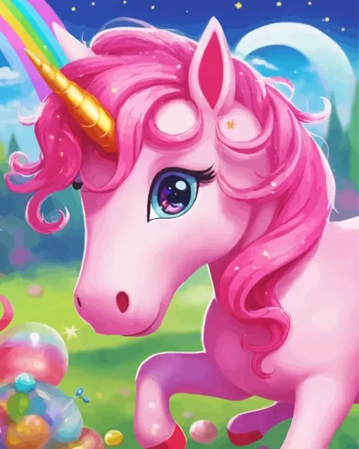 Pink Unicorn Diamond Painting