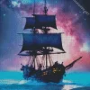 Pirate Ship Silhouette Art Diamond Painting