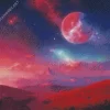 Red Galaxy Landscape Art Diamond Painting