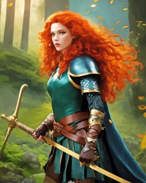 Redhead Female Warrior Diamond Painting