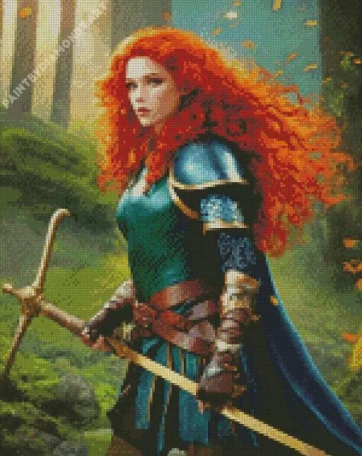 Redhead Female Warrior Diamond Painting