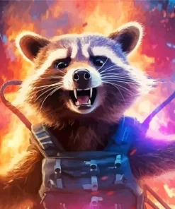 Rocket Raccoon Character Diamond Painting