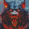 Scary Evil Black Wolf Diam