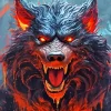 Scary Evil Black Wolf Diamond Painting