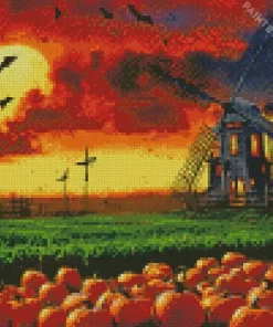 Scary Farm Windmill Diamond Painting