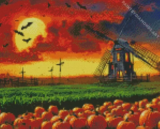 Scary Farm Windmill Diamond Painting