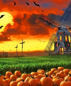 Scary Farm Windmill Diamond Painting