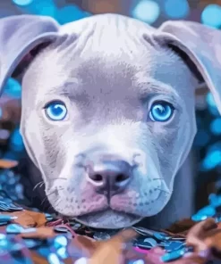 Staffy With Blue Eyes Diamond Painting