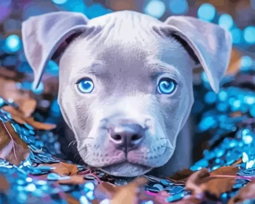 Staffy With Blue Eyes Diamond Painting