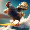 Surfing Chicken Diamond Painting