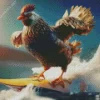 Surfing Chicken Diamond Painting