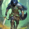 Warrior Wolf With Green Eyes Diamond Painting