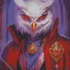 White Evil Owl Art Diamond Painting