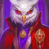 White Evil Owl Art Diamond Painting