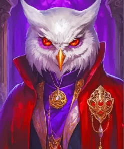 White Evil Owl Art Diamond Painting