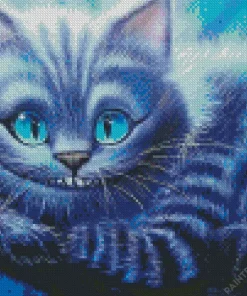 Alice In Wonderland Blue Cheshire Cat Diamond Painting