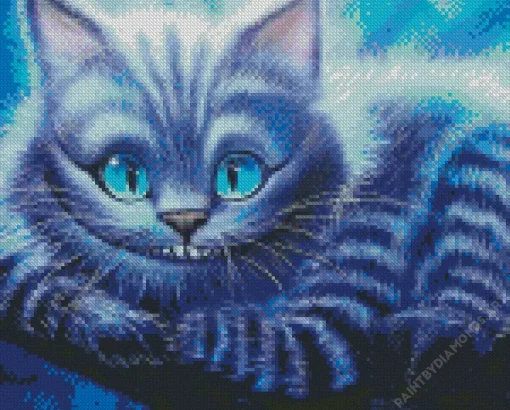 Alice In Wonderland Blue Cheshire Cat Diamond Painting