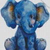 Baby Blue Elephant Diamond Painting