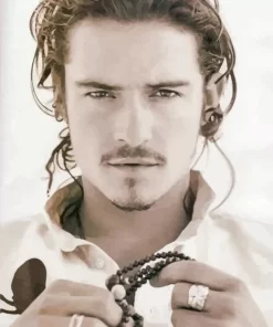 Black And White Orlando Bloom Actor Diamond Painting