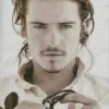 Black And White Orlando Bloom Actor Diamond Painting